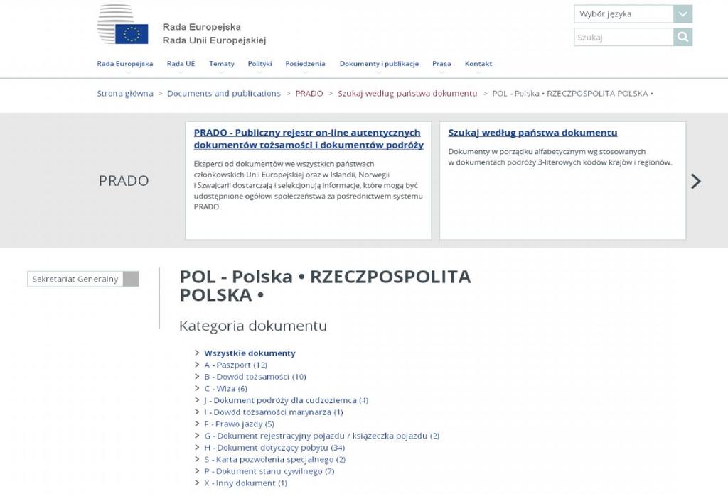 26. To pokaże listę krajów, których dokumenty są dostępne do obejrzenia. 27. Należy wybrać kraj, z którego dokumenty chcesz obejrzeć.