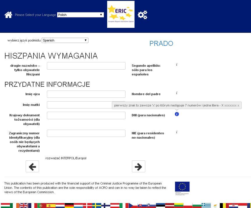 10. Druga strona może teraz pokazać ci dodatkowe Wymogi, specyficzne dla kraju, do którego wysyłana jest prośba, może także pokazać Przydatne informacje.