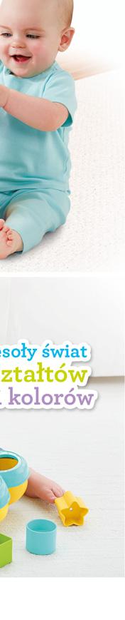 Kubeczki różnią się kolorem i wielkością, dzięki czemu dziecko uczy się rozpoznawać