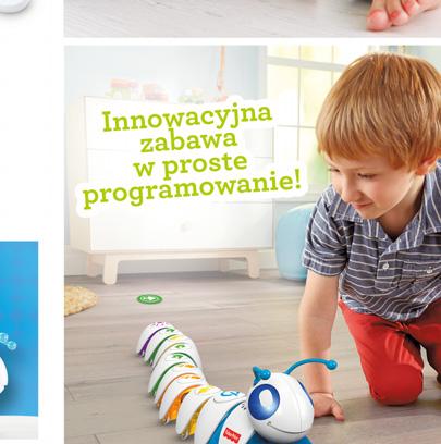Sterowana gąsieniczka (DKT39) Sterowana gąsieniczka składa się z 9 łatwych do łączenia elementów, które maluchy mogą dowolnie układać, sprawiając, że gąsienica porusza się na różne sposoby: do