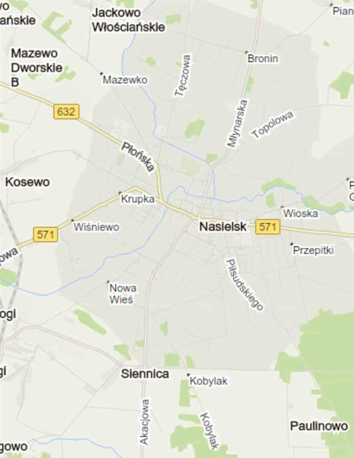 Plan orientacyjny skala 1:25000 N W E S Miejsce prowadzenia robót most w km 32+417 DW571 Nazwa rys.