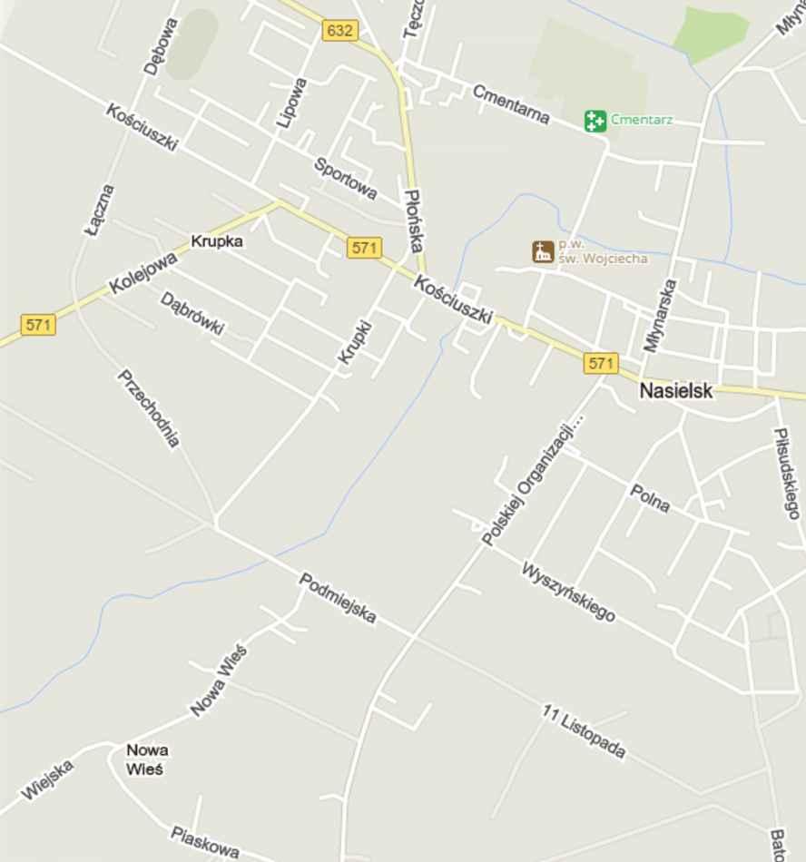 Planowana trasa objazdu zastępczego dla pojazdów o d.m.c. do 3,5t skala 0 N W E S Węzeł nr 1 Miejsce prowadzenia robót most w km 32+417 DW571 Węzeł nr 4 Węzeł nr 2 Węzeł nr 3 UWAGA: Trasa objazdu obowiązuje w terminie 20.