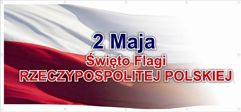 W Polsce istnieje także inny wariant flagi państwowej białoczerwone pasy z godłem Polski umiejscowionym na białym pasie.