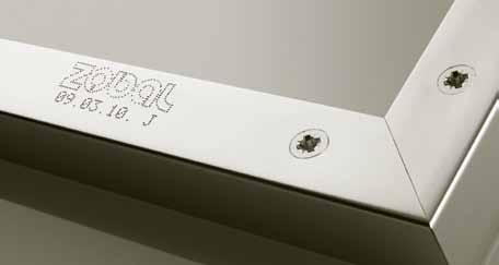 Wszystkie fronty z profili aluminiowych wykonane przez firmę Zobal są oznaczone logo po ich wewnętrznej stronie.