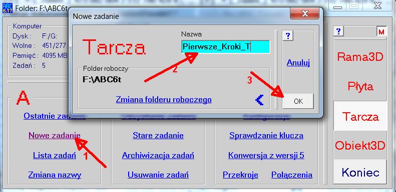 Pierwsze kroki w programie ABC Tarcza Zostanie pokazane postępowanie przy przygotowaniu, a następnie zwymiarowaniu prostej ściany. Dla ściany nie ma podkładu CAD.