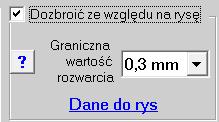 Wybierając przycisk Do rys tarczy otrzymuje się sumę obciążeń stałych o wartościach charakterystycznych i stałą część obciążeń zmiennych też o wartościach charakterystycznych.