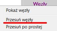 Z menu Pokaż wybiera się opcje: Współrzędne, Czytaj wsp. Następnie wybiera węzły.