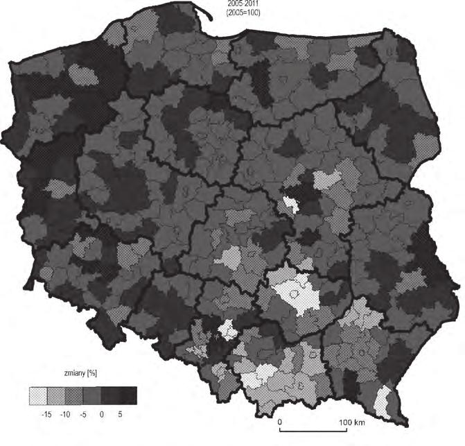 Przestrzenne zróżnicowanie pozyskiwania płatności bezpośrednich Ryc. 2.