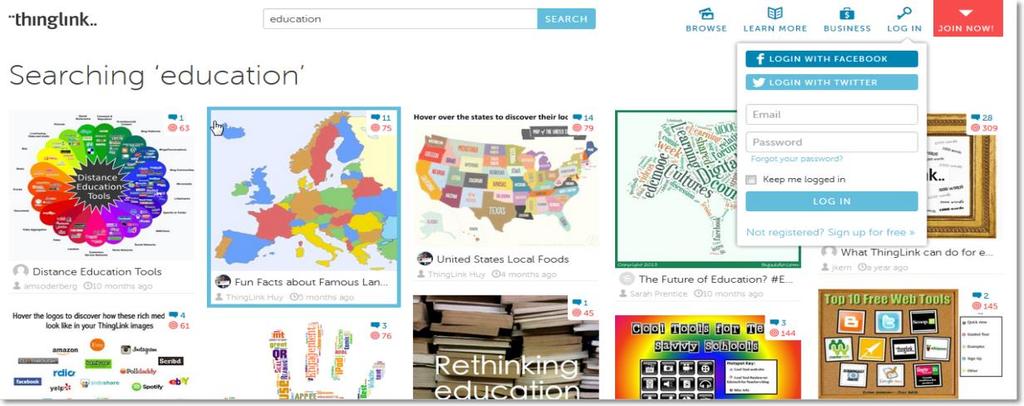 TWORZENIE WIZUALIZACJI - TWORZENIA OBRAZU Z LINKAMI Narzędzie proponowane to interaktywny Thinglink,