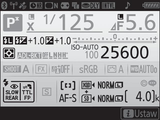 32 33 34 35 36 37 38 39 44 43 42 41 32 Wskaźnik kompensacji ekspozycji... 139 39 Liczba pozostałych zdjęć... 31, 362 Wartość kompensacji ekspozycji... 139 Numer obiektywu manualnego.