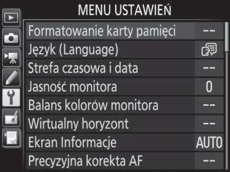 Poruszanie się po menu Postępuj zgodnie z opisem poniżej, aby poruszać się po menu.