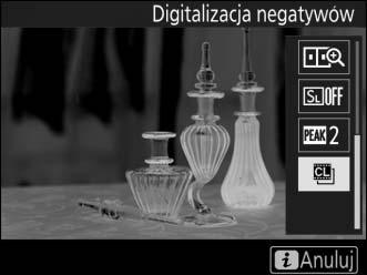 Digitalizacja negatywów Aby zarejestrować pozytywy kopii negatywów z kliszy, naciśnij przycisk i i wybierz Negatywy kolorowe lub Negatywy monochromatyczne dla Digitalizacja negatywów.