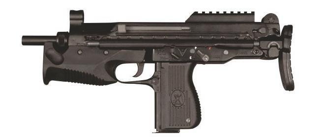 Pistolet maszynowy PM-98S PM-98S zasilany nabojem typu 9 x 19 mm Parabellum jest to uproszczona odmiana PM-98, strzela tylko ogniem ciągłym, wyeliminowano w nim mechanizm opóźniacza, w wyniku czego