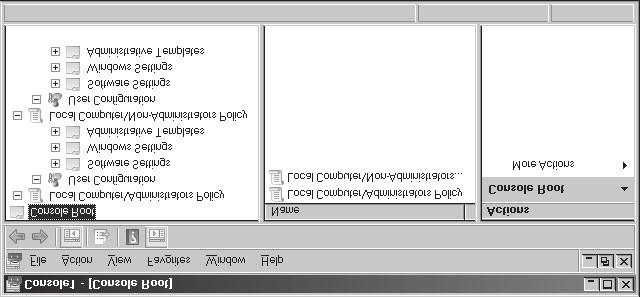 Rozdział 2: Nowości w Zasadach grupy dla systemów Windows Vista i Windows Server 2008 27 Lokalny obiekt zasad grupy dla grupy Administratorzy/Inni niż administratorzy Lokalny obiekt zasad grupy dla