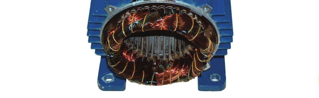 Prąd w zwieranych zwojach rejestrowany jest przetwornikiem cęgowym. Rys. 1. Indukcyjny silnik klatkowy do symulowania zwarć zwojowych Fig. 1. Induction motor for inter-turn short-circuit tests 2.