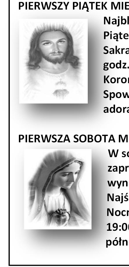 Str. 6 Wniebowstąpienie Pańskie 05-28-2017 PIERWSZY PIĄTEK MIESIĄCA Najbliższy piątek, 2 czerwca to Pierwszy Piątek miesiąca.