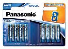 NAJDŁUŻEJ DZIAŁAJĄCE BATERIE ALKALICZNE PANASONIC (1) SZEROKI BLISTER Nr modelu Symbol Paleta LR0EGE 541085044796 LR0EGE/8BW 4+4F 8 12 60 541085044802