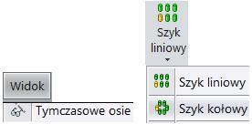 Powielenie otworów: Rysunek 2.103. Wy świetlanie tymczasowych osi oraz dostęp do polecenia Szyk kołowy wyświetl osie walców i stożków.