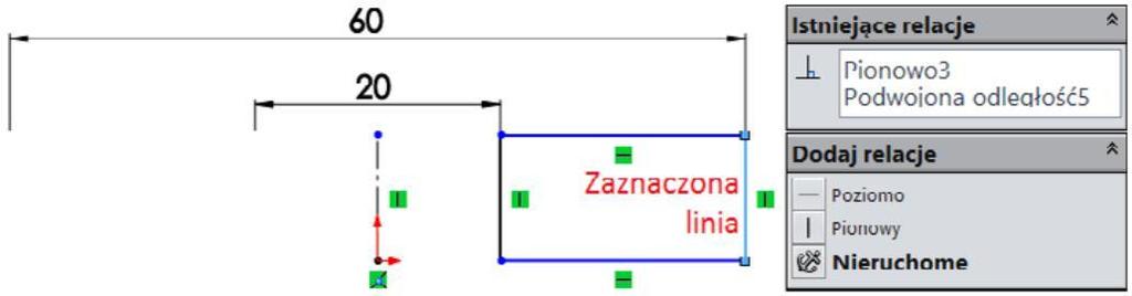 Warto zwrócić uwagę na różnice w nazewnictwie relacji, np. relacja pomiędzy końcem linii środkowej a począ tkiem układu współrz ędnych (rysunek 2.21).