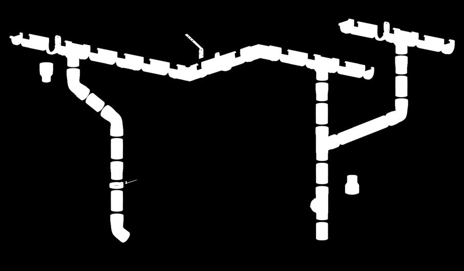Trójnik 90/90, 110/63 mm i 110/110 mm 17. Redukcja 110/63 mm 18. Redukcja odwrotna 63/90 mm 19. Hak obejmy z wkrętem L-120, 140, 160, 180, 200, 220 20. Listwa mocująca (stal ocynk.