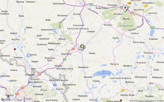 Mapa Legenda Lokalizacja projektu Lokalizacja danych Lokalizacja projektu Ziemia NASA Lokalizacja danych klimatycznych Lokalizacja: Żory Lokalizacja: Katowice/Pyrzowice Szerokość 50,04 N Szerokość