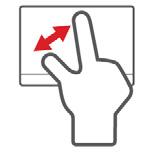 Umożliwia to sterowanie aplikacjami za pomocą kilku prostych gestów, na przykład: Przeciągnięcie do wewnątrz od krawędzi: Przejdź do narzędzi systemu Windows przez przeciągnięcie do środka touchpada