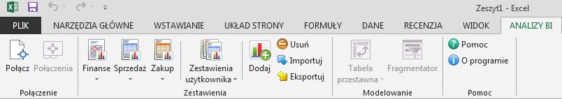 Analizy BI w arkuszu Excel Analizy BI Analizy BI to zestawienia Forte Business Intelligence dostępne z poziomu arkusza Microsoft Excel.