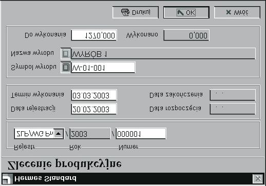 Przedstawione są tu takie informacje jak numer dokumentu, symbol i nazwa wyrobu ilość do wykonania oraz ilość wykonana.