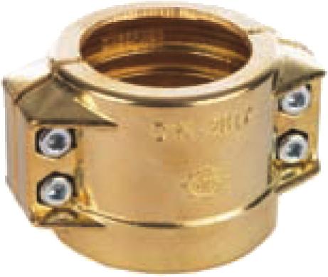 Obejma skorupowa Safety clamps Typ LM-RKM Materiał / Material: Mosiądz / Brass Rozmiar Size Na wąż For hose min-max 