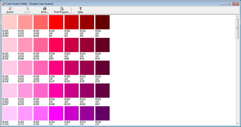 Ustawianie koloru za pomocą programu narzędziowego Color Swatch Ustawianie koloru za pomocą programu narzędziowego Color Swatch W tej części opisano program narzędziowy Color Swatch.