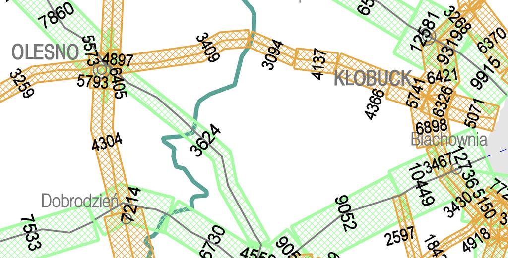 Mapa z pomiarów ruchu drogi