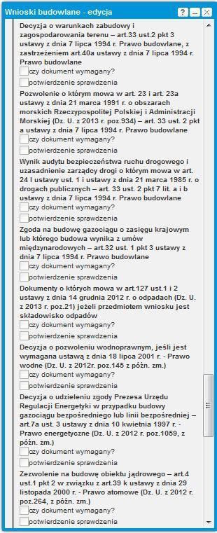 Rysunek 12 Formatka edycji - Wnioski budowlane edycja - atrybuty wniosku załączniki cd 2.2.4.