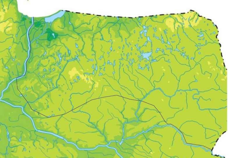 Mapa rozmieszczenia ważniejszych stanowisk żółwia błotnego w Polsce północno-wschodniej Puszcza Napiwodzko-Ramudzka Mazurska Ostoja