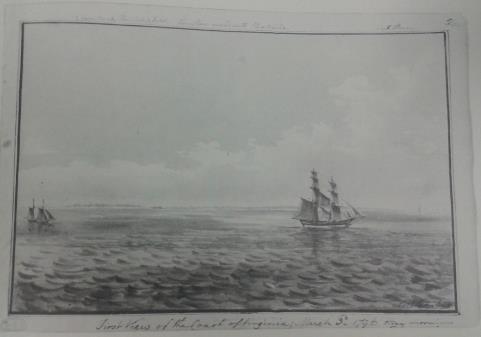 First view of Virgnia. Źródło: Lardrobe s View of America, 1795-1820, pod red. E. C. Carter, J. C van Horne, Yale University Press 1985, s. 39. View of Norfolk from [ Smith s] point.
