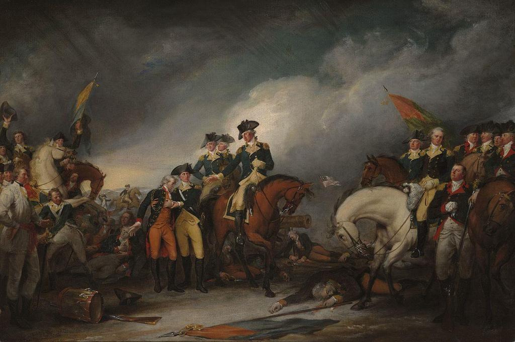 heroizmu dla przyszłych pokoleń obrońców amerykańskiej niepodległości 23. J. Trumbull Pojmanie heskich najemników pod Trenton, 26 grudnia 1776. Źródło: Yale University Art. Gallery, http://artgallery.