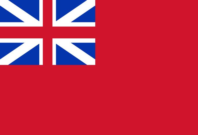Dwie wersje The Tauton Flag. Źródło: Wikimedia Commons/Public Domain, z dn. 15.09.2016. The British Red Ensign. Źródło: Wikimedia Commons/Public Domain, z dn. 15.09.2016. Podobną flagą, posługiwała się prowincja Nowy Jork.