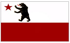 Pierwsza niedźwiedzia flaga autorstwa P. Storma. Niedźwiedzia flaga autorstwa Williama L. Todda. Źrodło: Źródło: Wikimedia Commons/ Public Domain Flags over California. A History and Guide, pod. red.