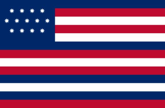 Serapis flag. Źródło: Wikimedia Guilford Courthouse Flag.