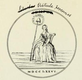 Rewers pieczęci zaproponowanej przez II Komitet. Źródło: Washington D.C. Departament State, The History of the Seal of the United States, Waszyngton 1909, s.19, https://archive.