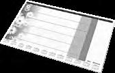 motywy graficzne, w każdym po 30 pasków w miękkim dyspenserze indeks rodzaj rozmiar ilość LV237 on Voyage 16x55 mm 8x15 szt. LV002 Wzorki 12x42 mm 4x30 szt.