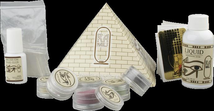 1oz/3g Sakkara Powders 0.1oz/3g Liquid 2oz/60ml Brush On Nail Glue 0.