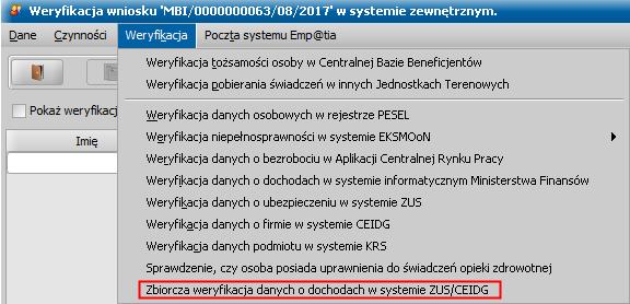 Odpowiedzi dla zapytań wysłanych do ZUS, w ramach automatycznej weryfikacji, są automatycznie pobierane przez system.