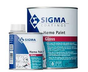 Sigma Memo Paint base (składnik podstawowy A) 0,12 L Sigma Memo Paint utwardzacz (składnik B) pędzel, wałek 10-12 m²/l w zależności od rodzaju i struktury podłoża oraz metody aplikacji dla podłoży