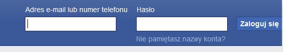 [20/59] Facebook pierwsze kroki Jeśli na danym komputerze będziemy się logować do Facebooka po raz pierwszy to musimy się zalogować za pomocą pól umieszczonych w prawym górnym rogu. Rys.