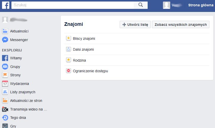 [36/59] Facebook pierwsze kroki Listy znajomych Listy znajomych pozwalają nam utworzyć kategorie znajomych i podzielić naszą listę znajomych wg tych kategorii.