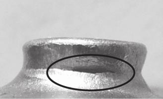 The upper sheet redrawing fracture once the joint is totally separated 1 mm niezwykle istotne s¹ warunki tarcia pomiêdzy powierzchniami roboczymi narzêdzi.