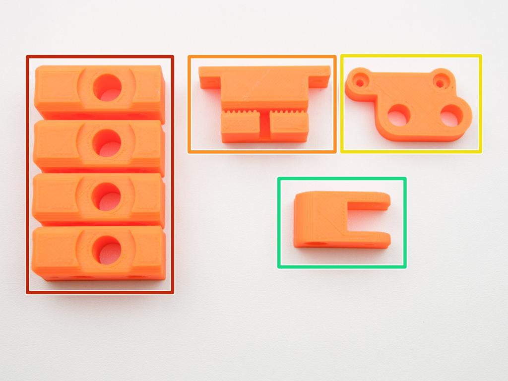 Y-axis-corners (rogi osi Y) Y-belt-holder (uchwyt na pasek osi Y) Y-motor-holder (uchwyt