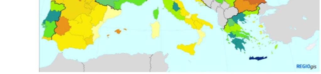 tej kategorii występuje stosunkowo niewielkie różnicowanie regionalne w obrębie krajów (wyjątek Szwecja i w mniejszym stopniu Włochy).