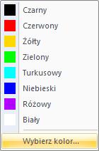 Rozpoczynamy pracę 3.1.5. Pasek poleceń Rys. 20 Dostępne kolory tła Pasek poleceń służy do podawania parametrów narzędzi, takich jak współrzędne kolejnych punktów, promienie okręgów itp.