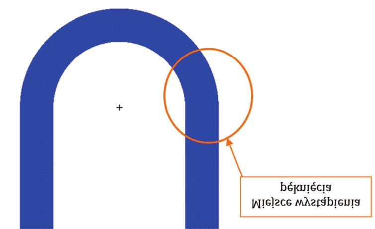 niszczących z próby wyznaczono moduł Younge a wzdłuż włókien dla przesyconego rowingu (udział żywicy 46 %).